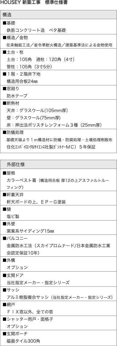 ハウシィ新築工事＿標準仕様書