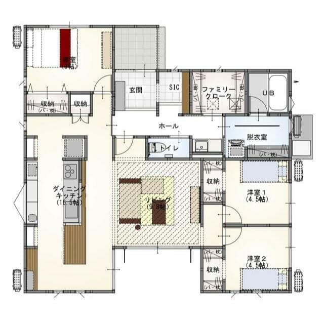 大分市横塚＿平屋建て間取り図